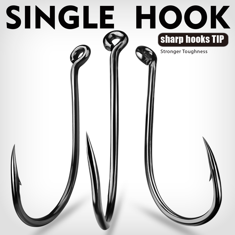 KATYUSHA  100PCS J Hooks 1/0-2 - Fishing Hook Barbless のレビューと価格