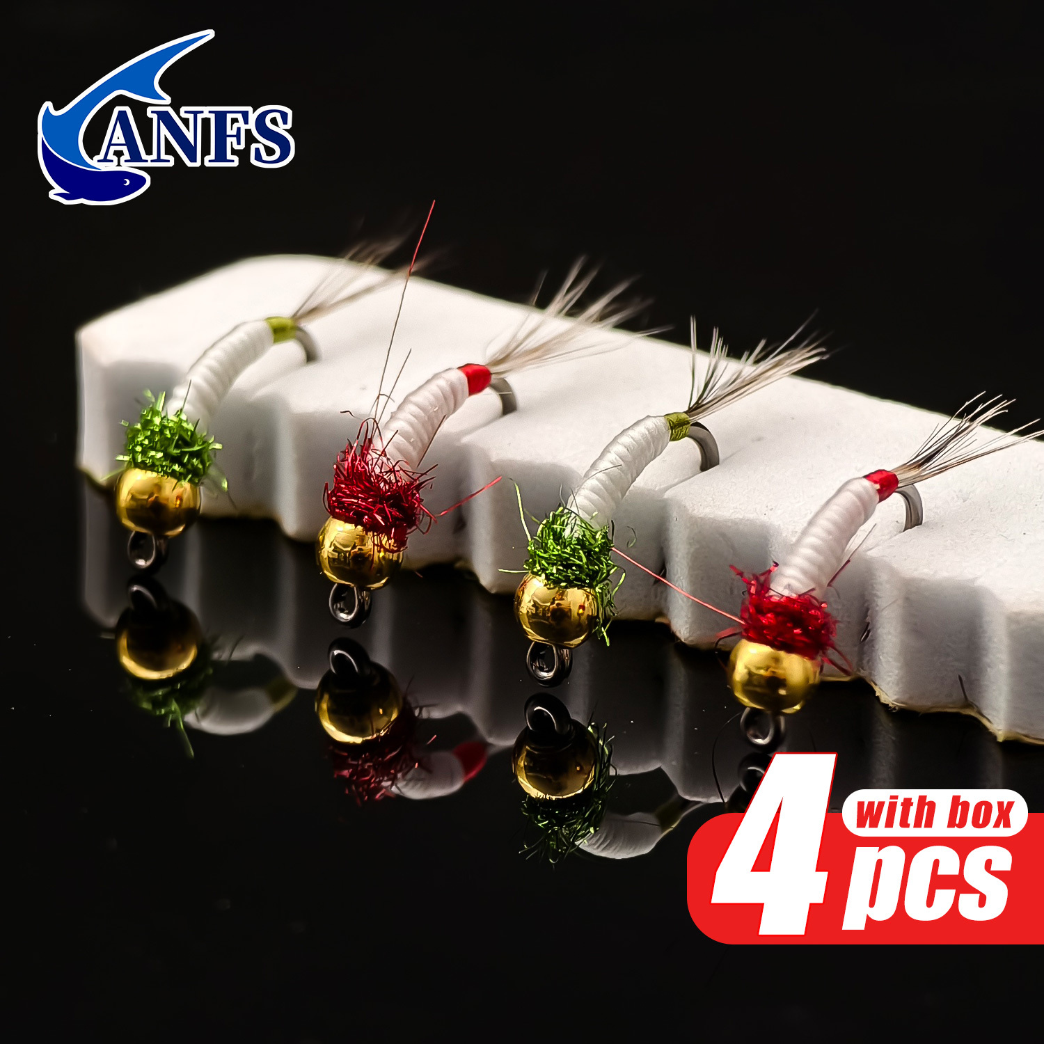 ANFS 4pcs Midge Nymph Flies As - Fishing Hook Assortment のレビューと価格
