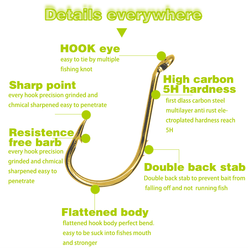 50pcs Fishing Octopus Hooks, S - Fishing Hook Circle のレビューと価格