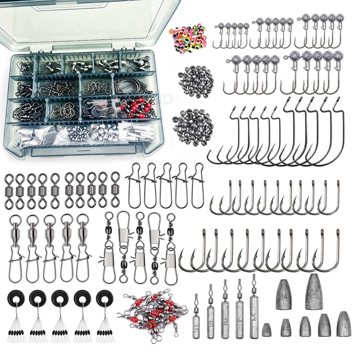 187pcs Fishing Accessories Kit - Fishing Hook Box のレビューと価格