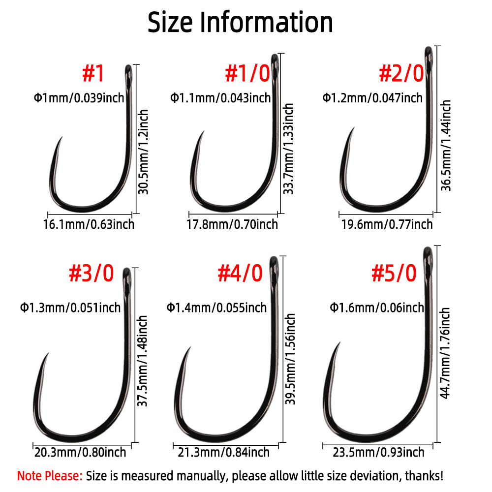 20pcs #1 1/0 2/0 3/0 4/0 5/0 S - Fishing Hook Barbless のレビューと価格